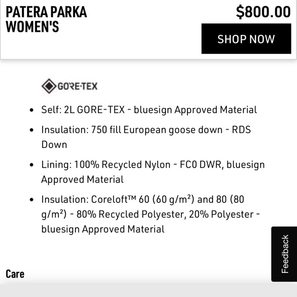 Arcteryx/Arc’teryx Women’s Patera Down Parka Size XL NWT Pale Pink Color - Picture 11 of 12